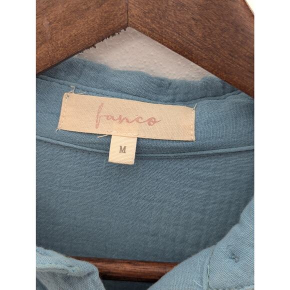 Franco Shirt Dress Blue Button Down Size M - Picture 3 of 6